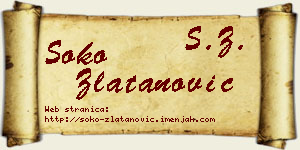 Soko Zlatanović vizit kartica
